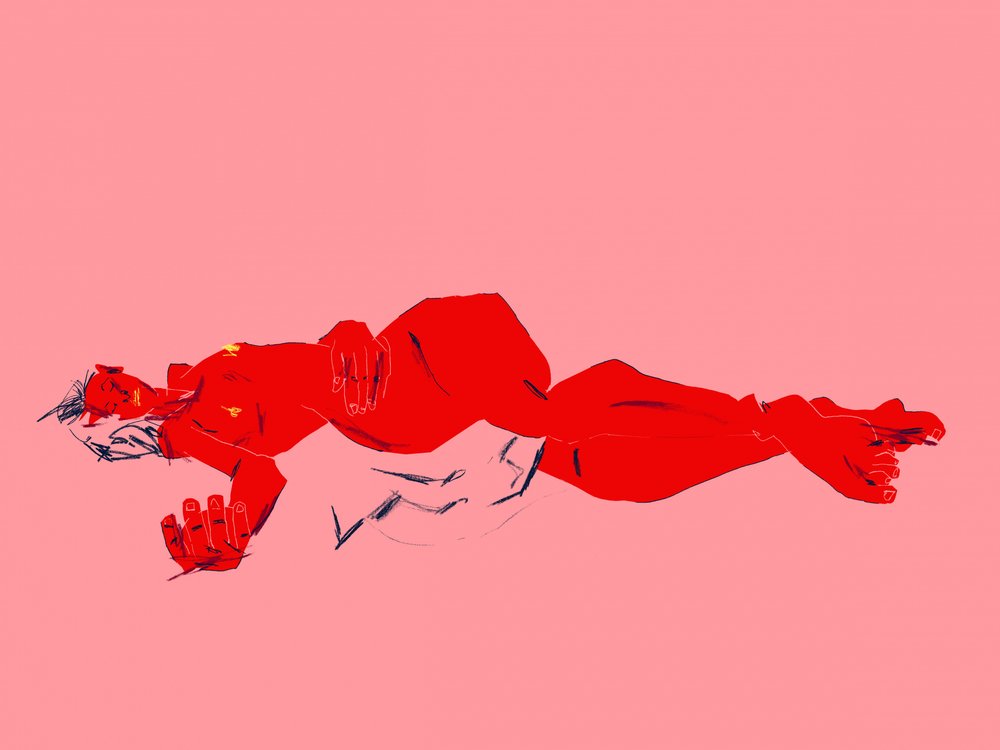 Red Reclining Figure by Francesco Gulina