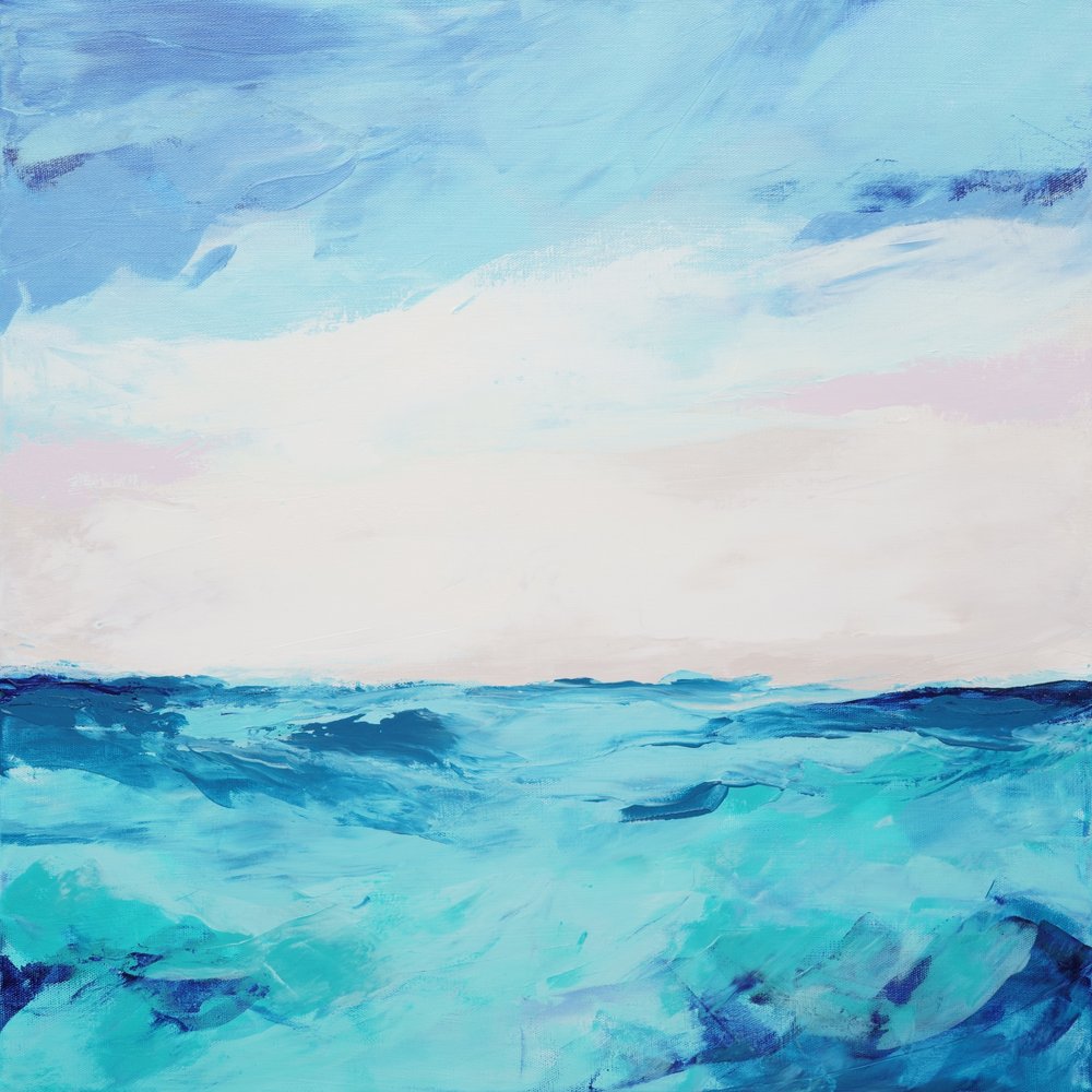 Calm Blue Ocean Waves by Françoise Wattré