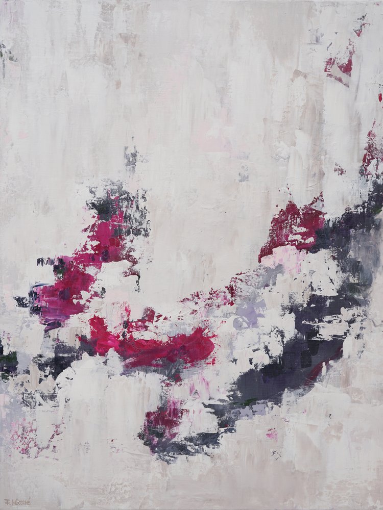 Contemporary Magenta Strokes by Françoise Wattré