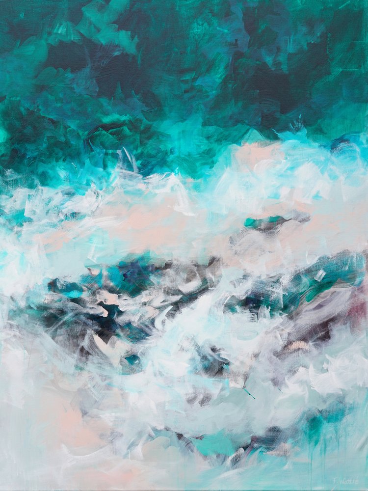 Turbulent Teal Waves by Françoise Wattré