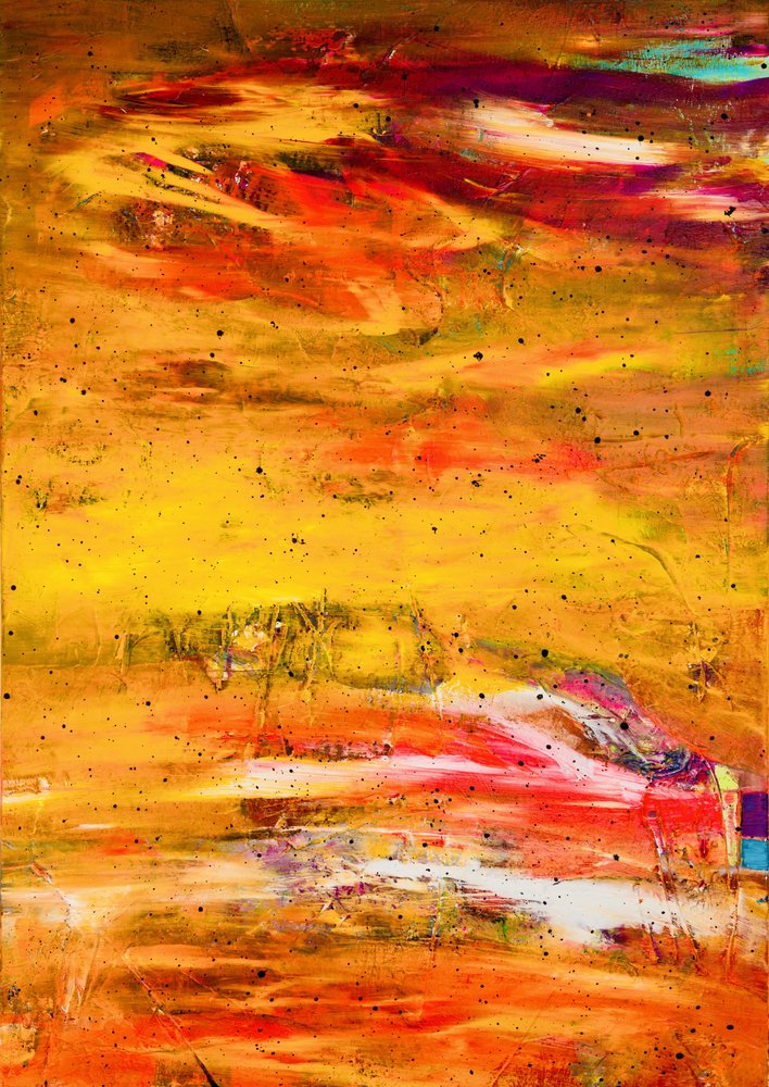 Vibrant Fiery Abstract by Fredrik Olsen