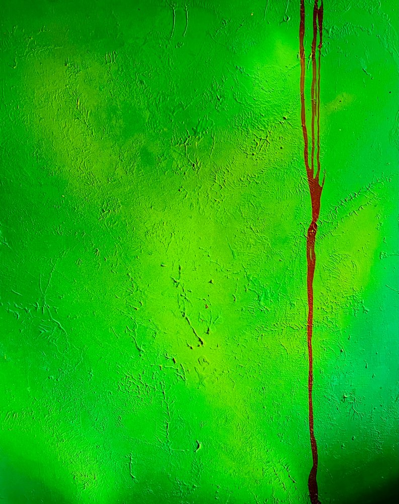 Vibrant Green Drips by Fredrik Olsen