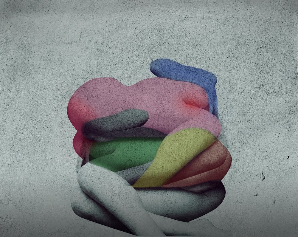 Colorful Abstract Embrace by Fuyuki Hattori