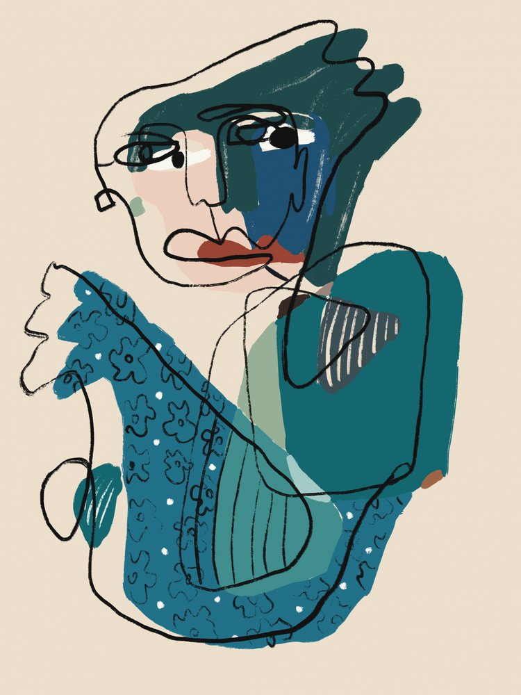 Modern Abstract Portrait by GIovanna Gil Alves