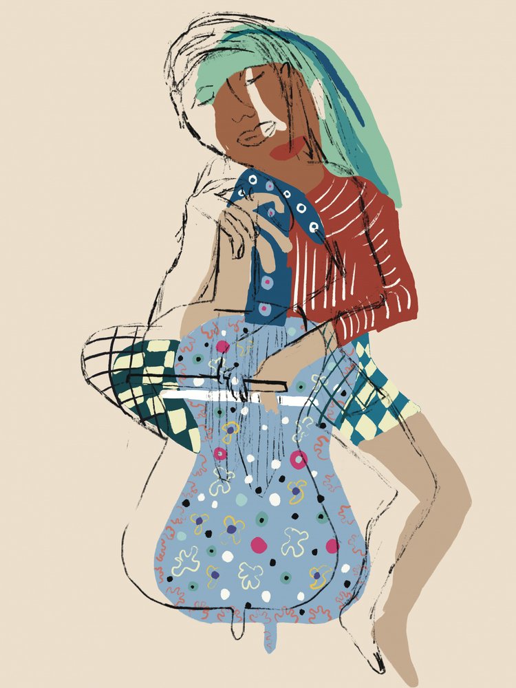 Serene Cello Player by GIovanna Gil Alves