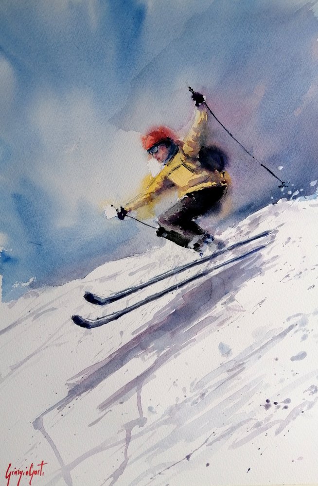 Dynamic Skier Action by Giorgio Gosti