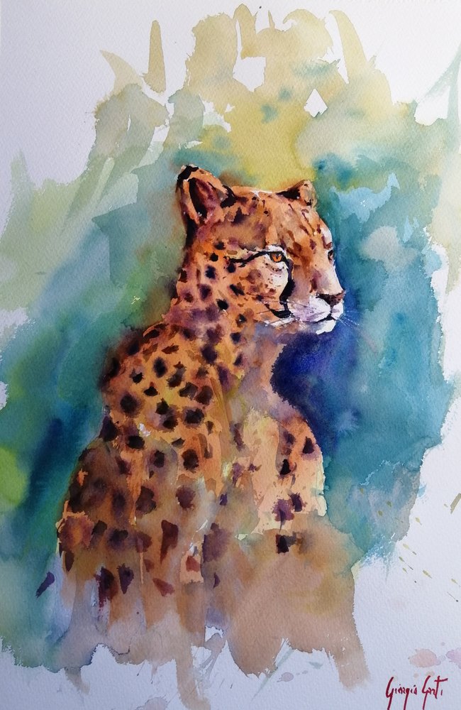 Majestic Watercolor Cheetah by Giorgio Gosti