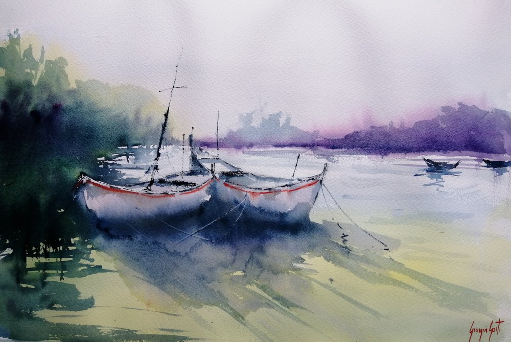 Misty Morning Boats by Giorgio Gosti
