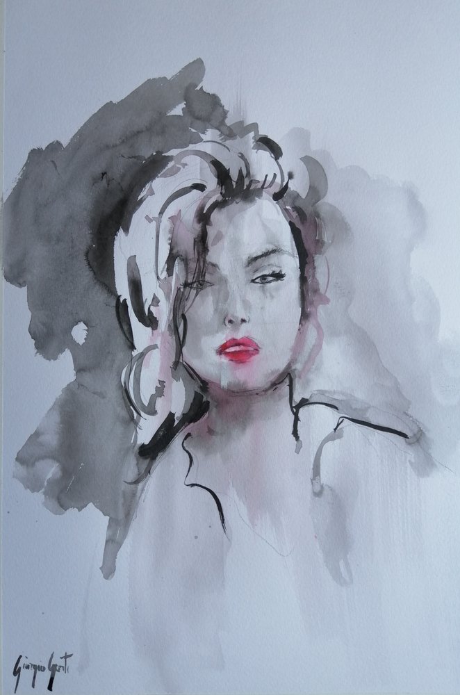 Red Lips Gaze by Giorgio Gosti