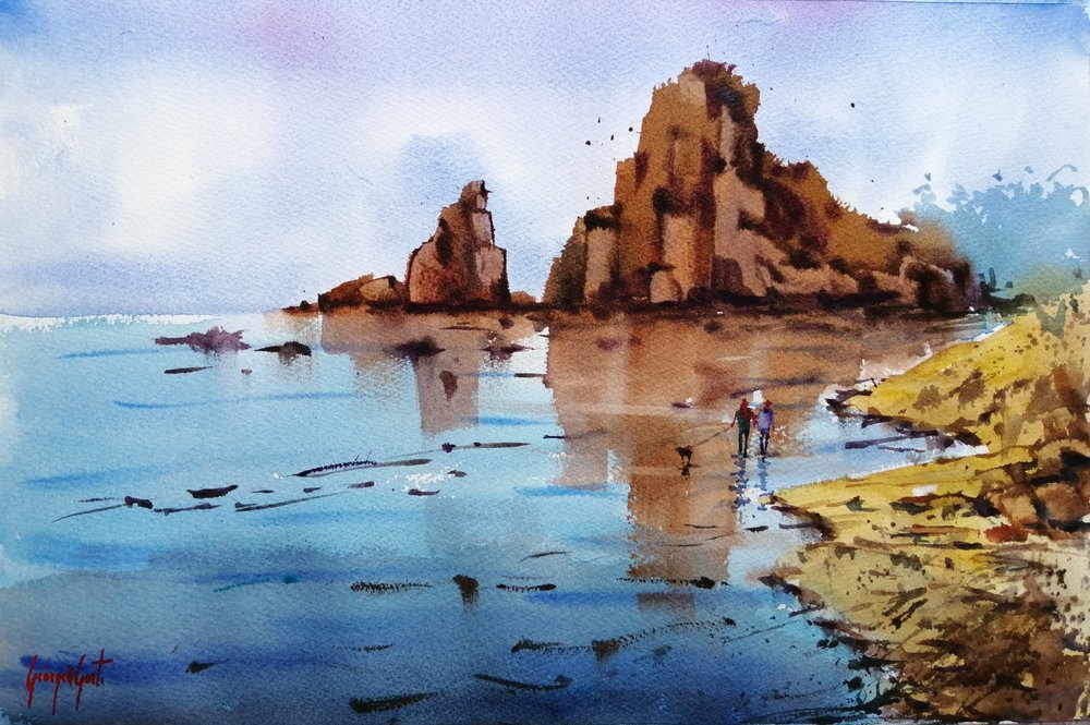 Rocky Coast Reflections by Giorgio Gosti