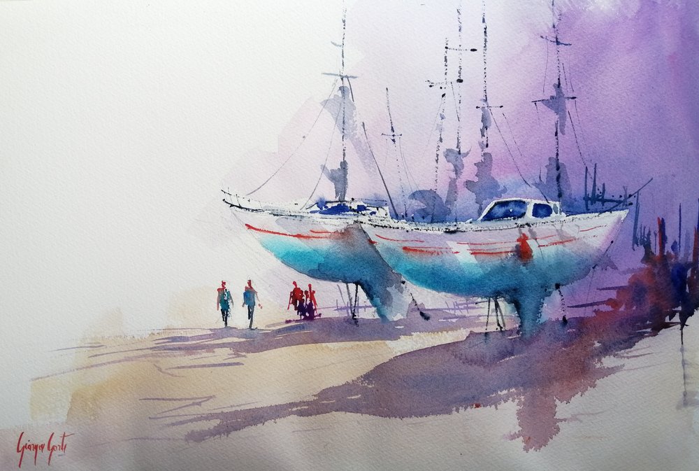 Sailboats Dry Dock by Giorgio Gosti