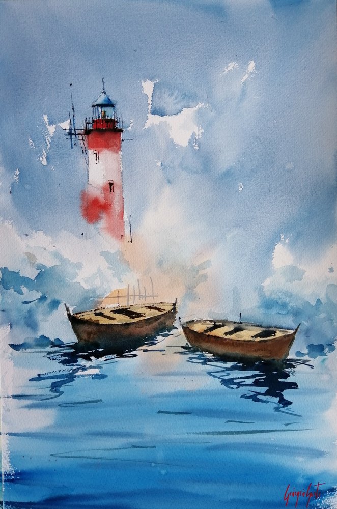 Serene Lighthouse Waters by Giorgio Gosti