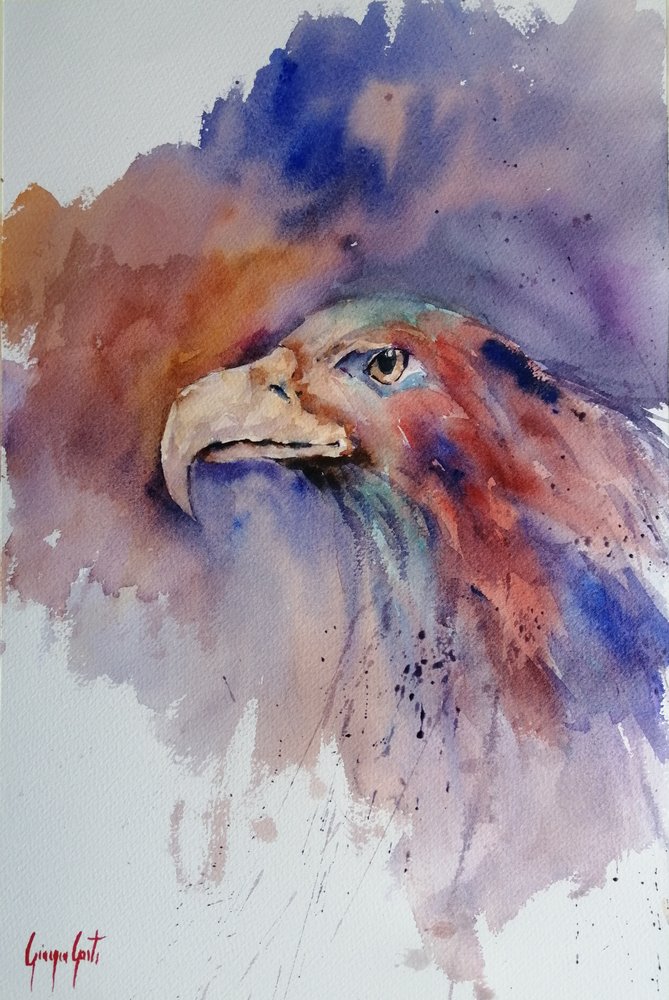 Vibrant Eagle Portrait by Giorgio Gosti