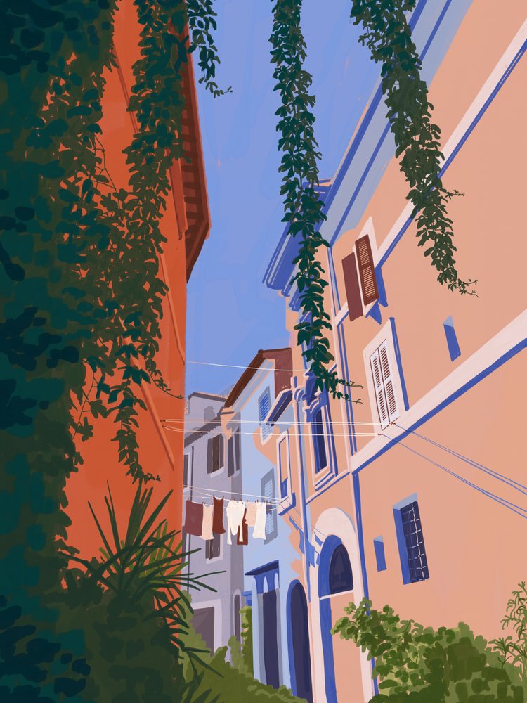 Charming European Street by Goed Blauw