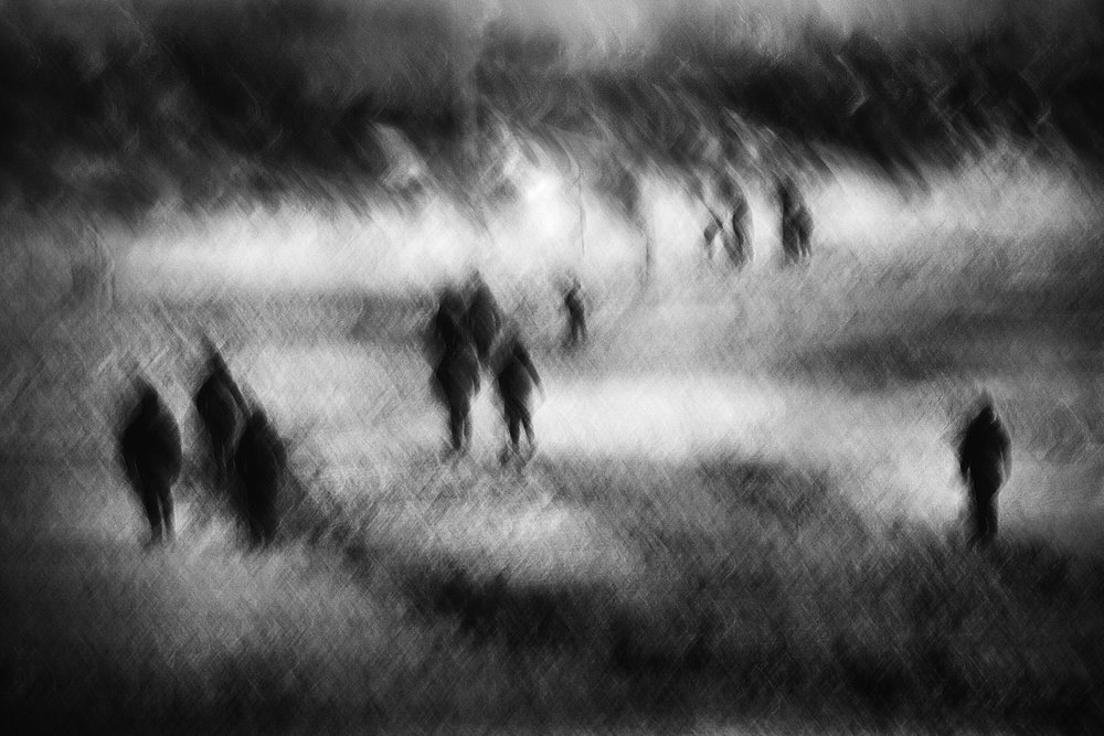 Blurred Figures Walking by Gustav Davidsson