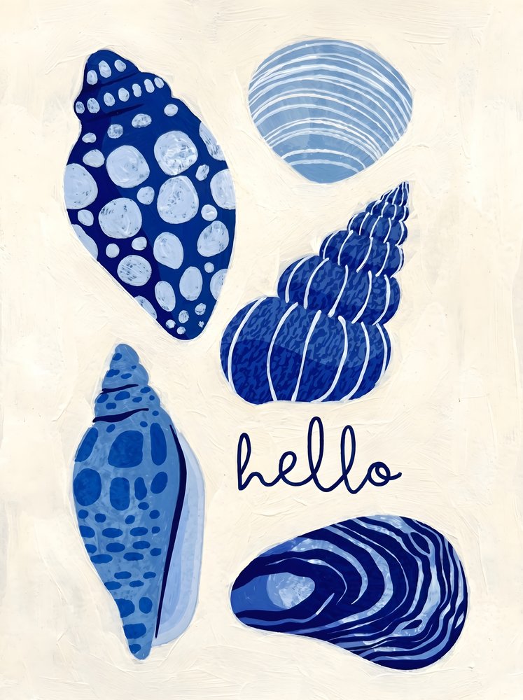 Hello Blue Seashells by HUGO