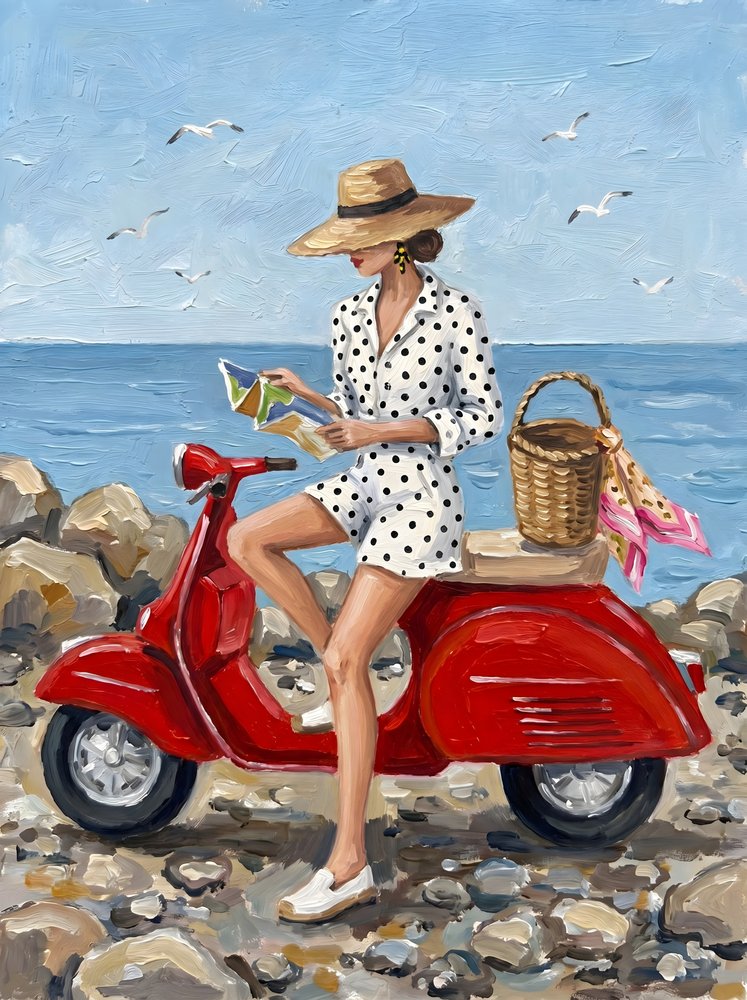 Stylish Woman Beach Scooter by HUGO