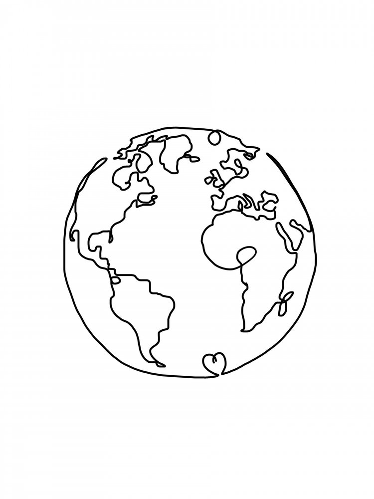 Global Heart Outline by Hanna Lee Tidd