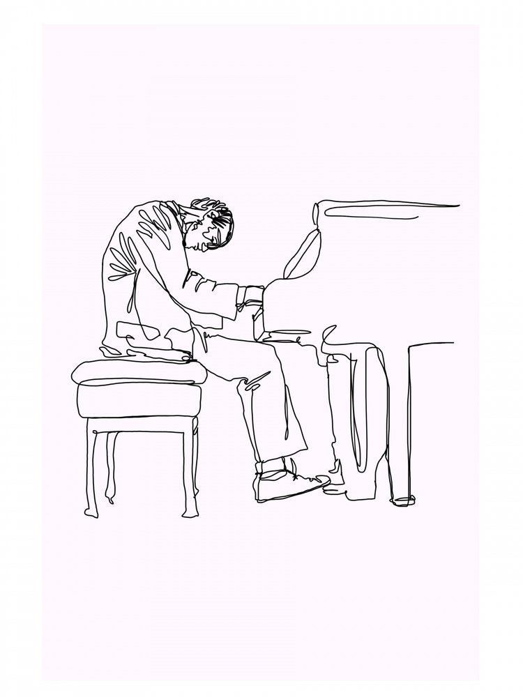 Musician at the Piano by Hanna Lee Tidd
