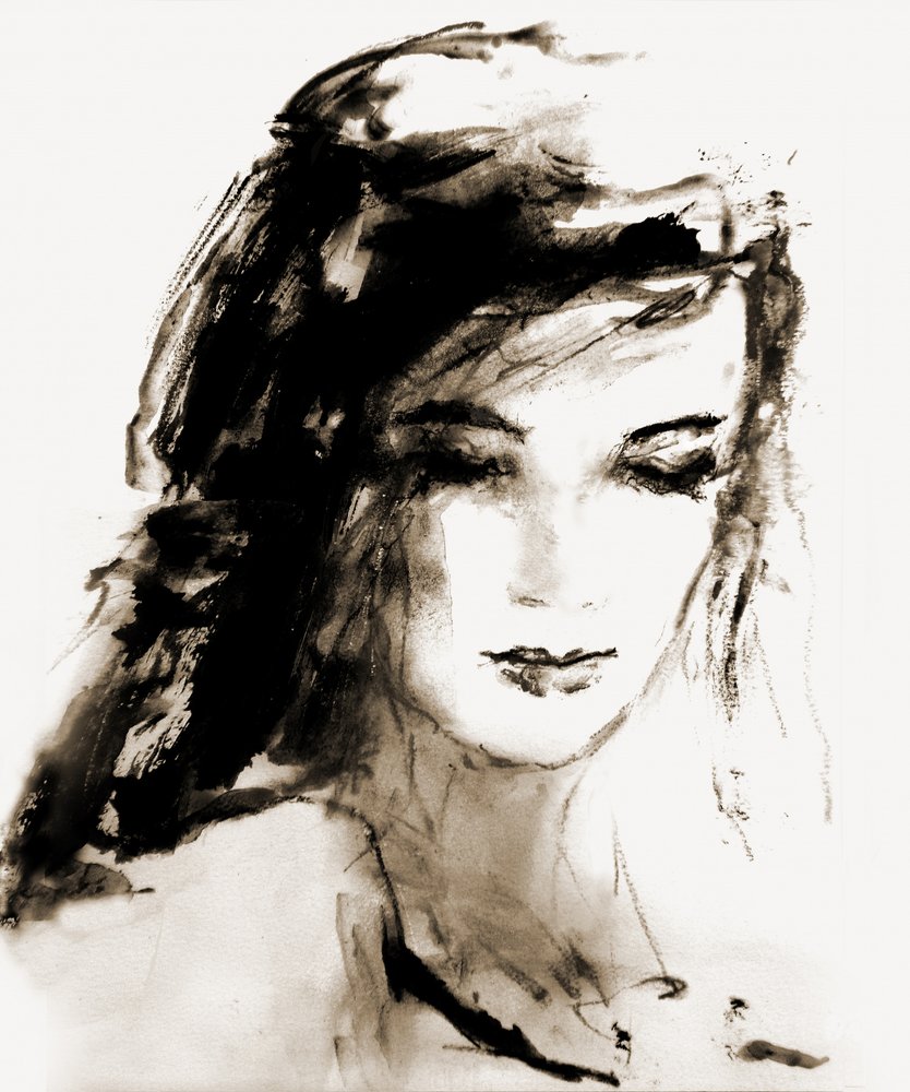Wistful Woman Portrait by Hein Kocken