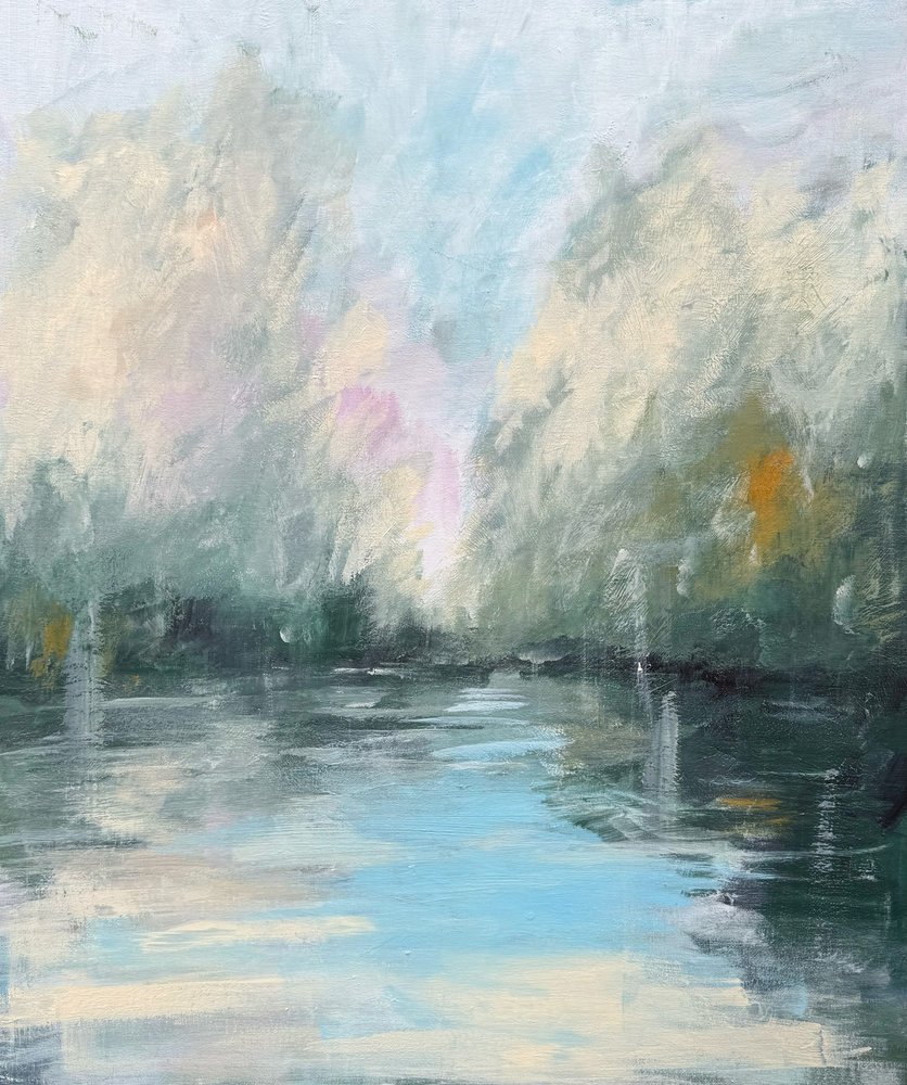 Misty River Reflection by Helena Ryhle