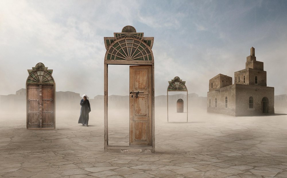 Ancient Doors Desert Journey by Hussain Buhligaha