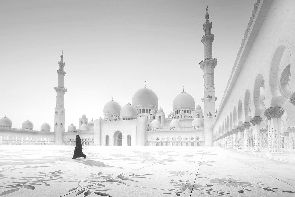 White Mosque Solitude by Hussain Buhligaha