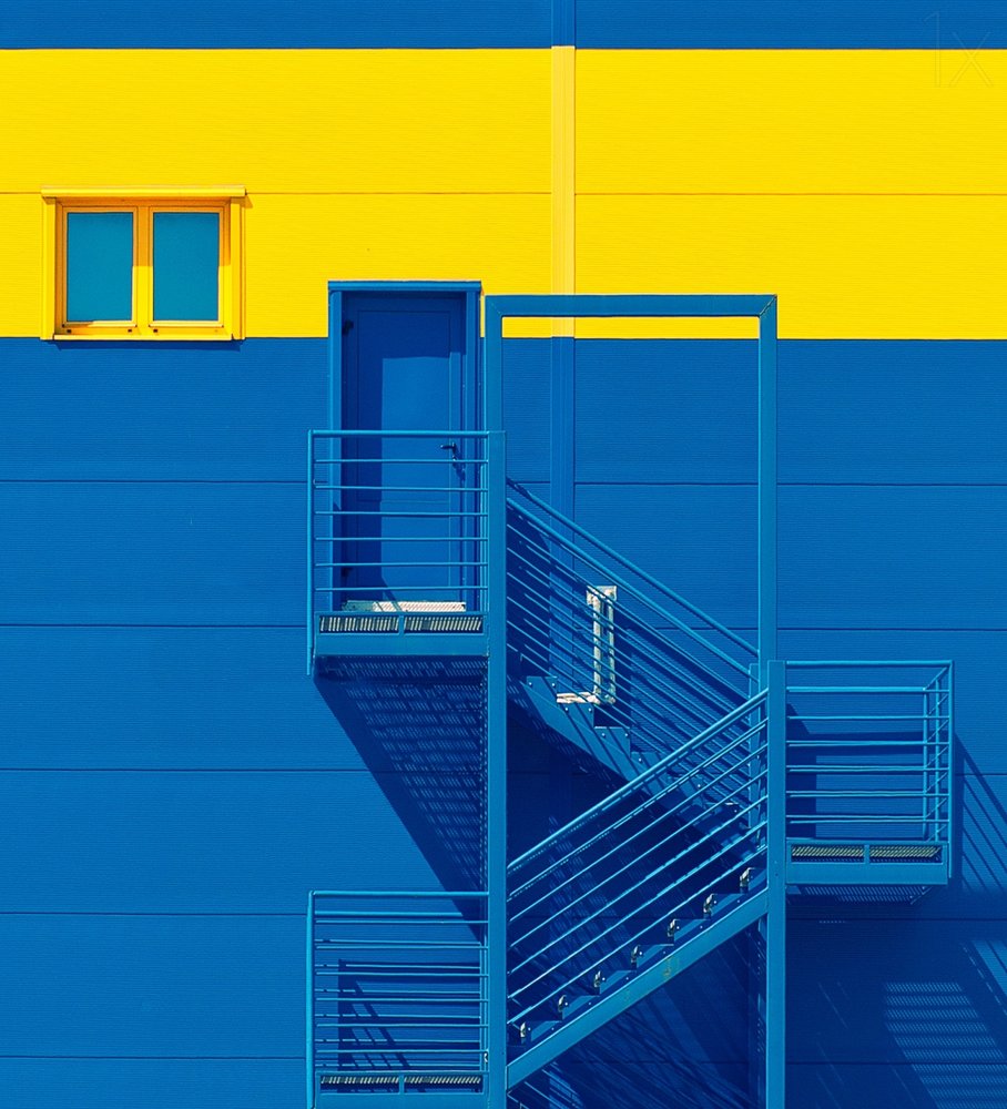 Bold Blue Yellow Facade by Igor Bakotic