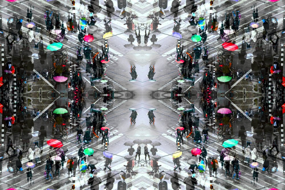 Colorful Umbrellas City Symmetry by Igor Shrayer