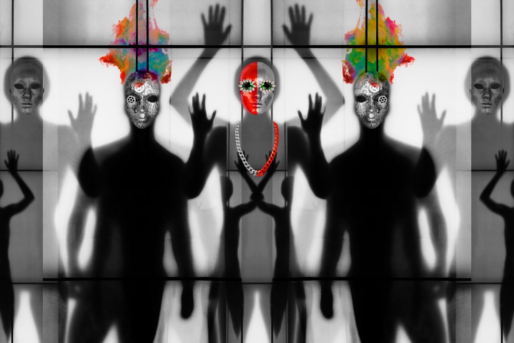 Masked Figures Reflection by Igor Shrayer