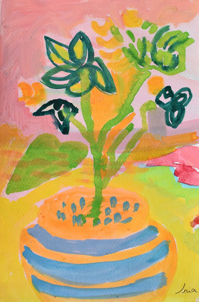 Happy Potted Flowers by Iria Fernandez