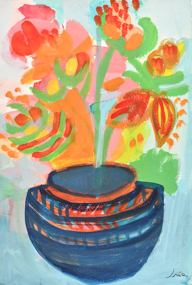Vibrant Abstract Flowers by Iria Fernandez