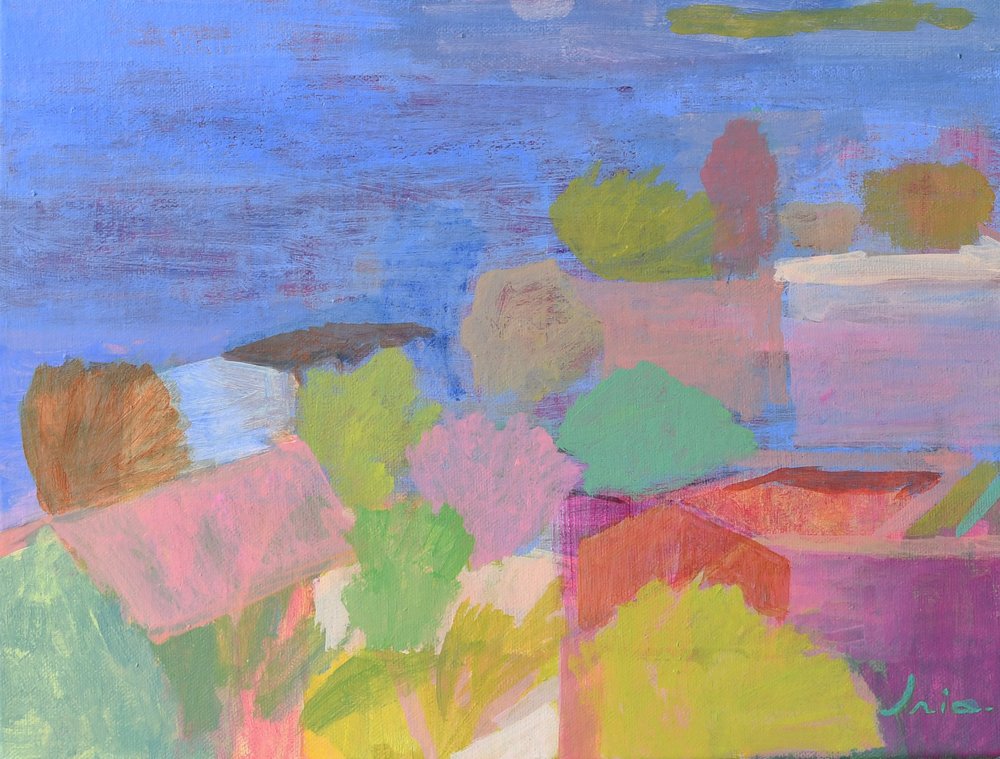 Vibrant Village Landscape by Iria Fernandez