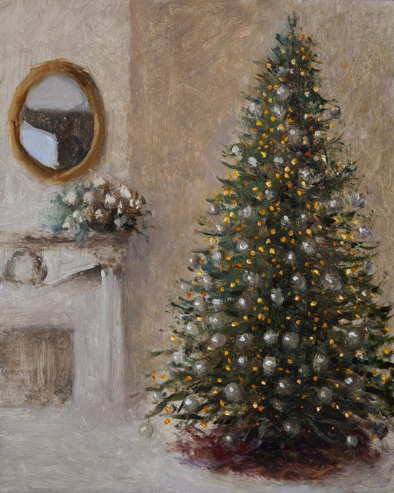 Elegant Christmas Fireplace by James Zamora