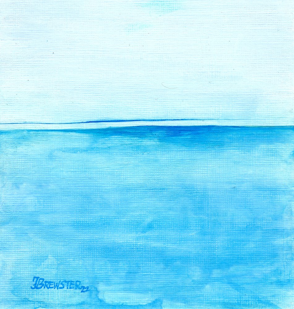 Blue Calming Landscape by Janine Brewster