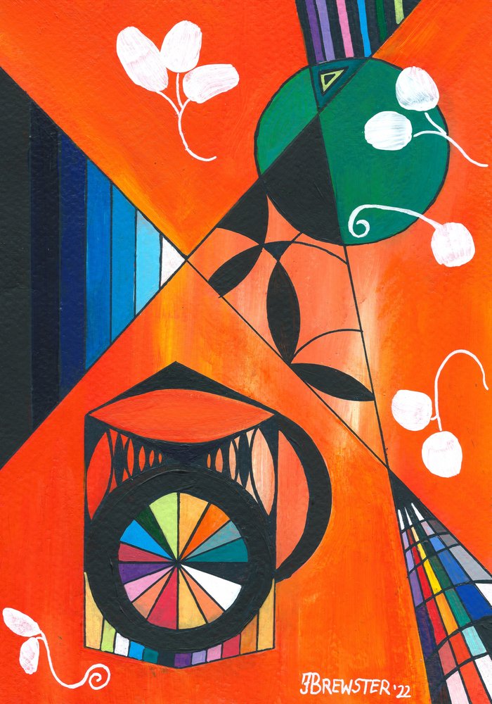 Vibrant Geometric Composition by Janine Brewster