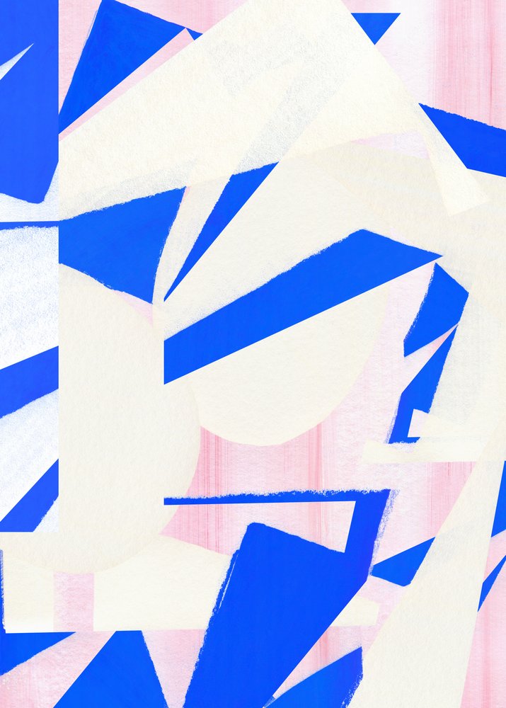 Bold Blue Pink Shapes by Jenja Braun