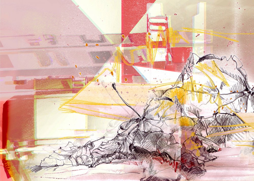 Sketched Autumnal Geometry by Jenja Braun