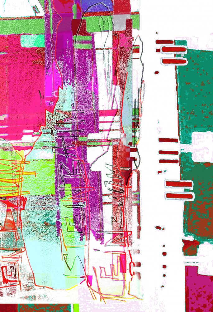 Vibrant Glitch Abstract by Jenja Braun