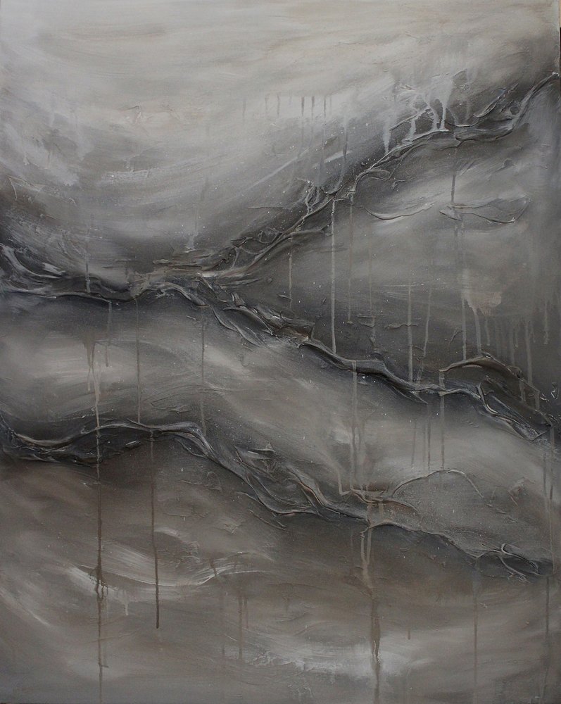 Abstract Flowing Greys by Jenny Nielsen