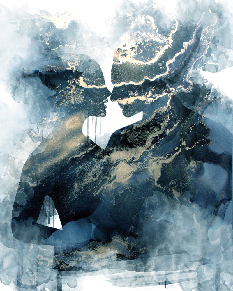 Abstract Romantic Embrace by Jenny Nielsen