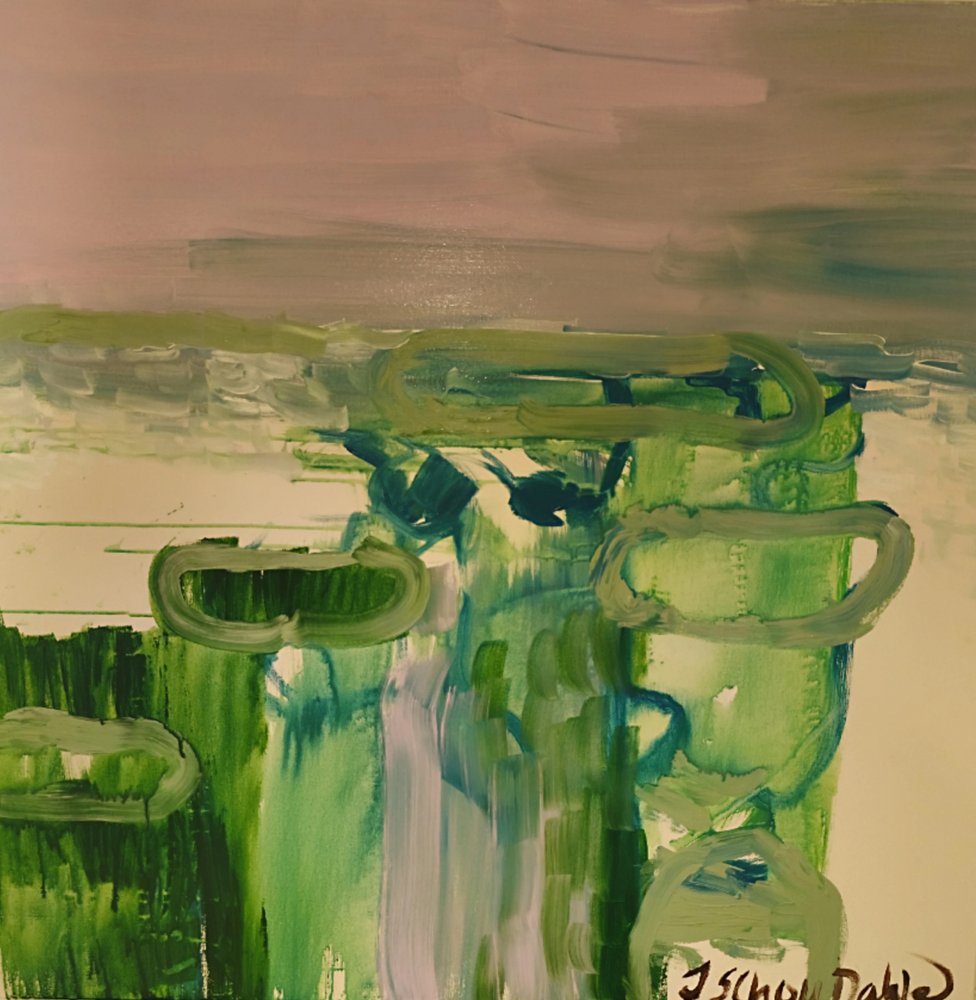 Green Abstract Landscape by Joackim Schou Dahle