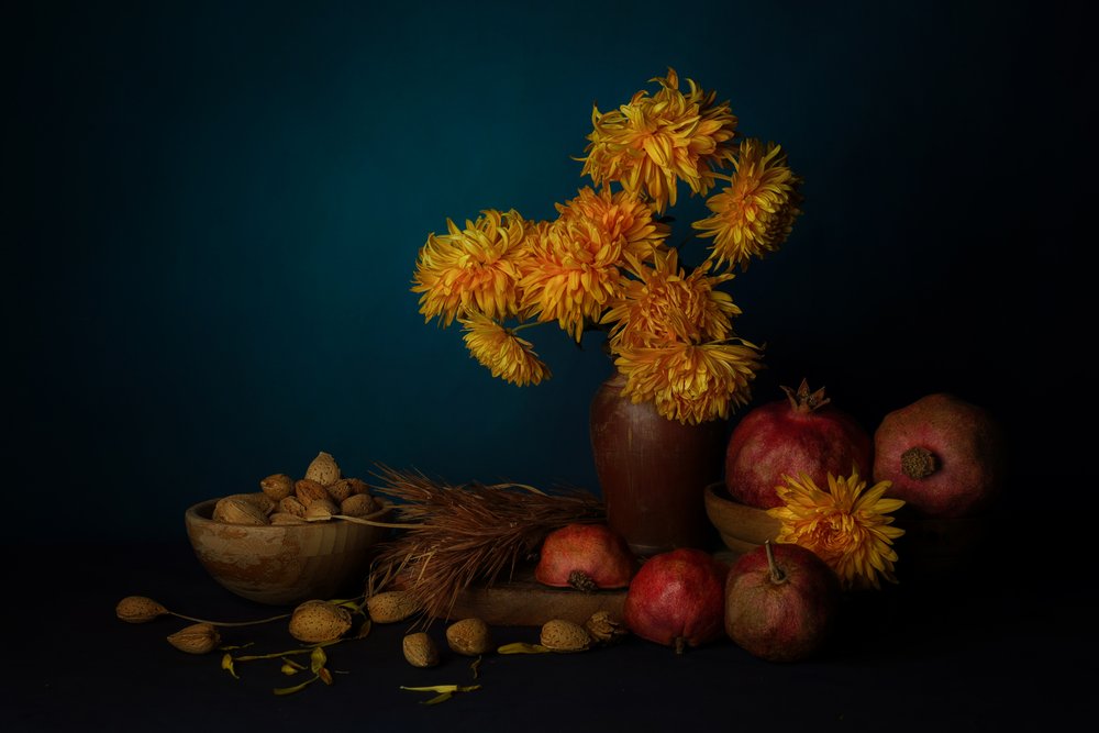 Autumn Floral Still Life by John-Mei Zhong