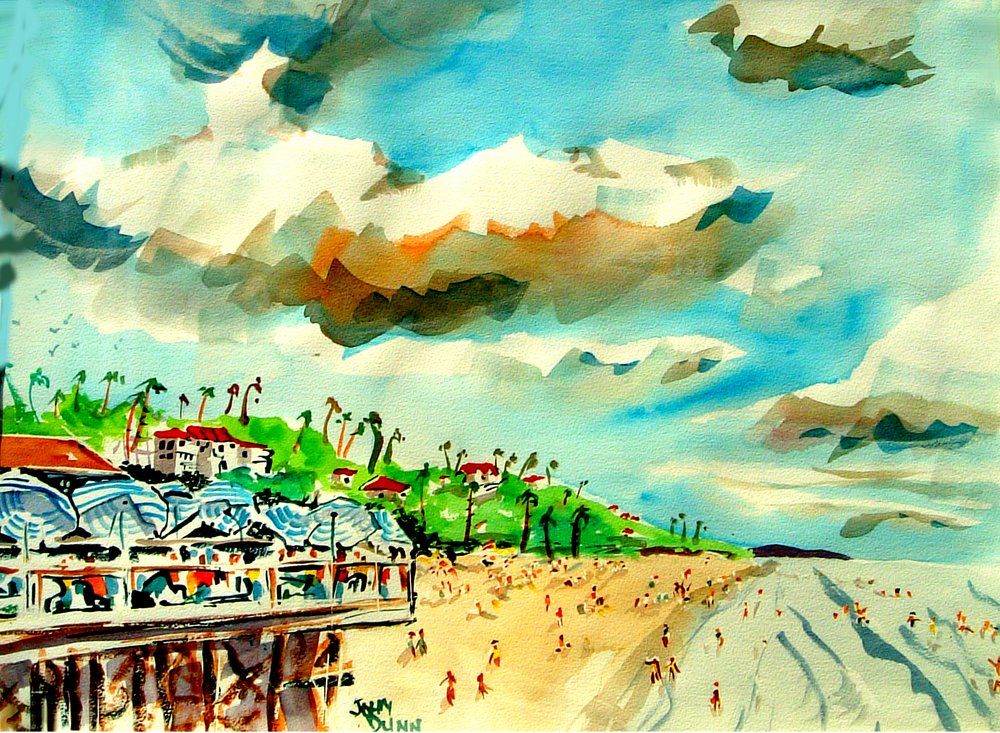 Vibrant Beach Town by John Dunn