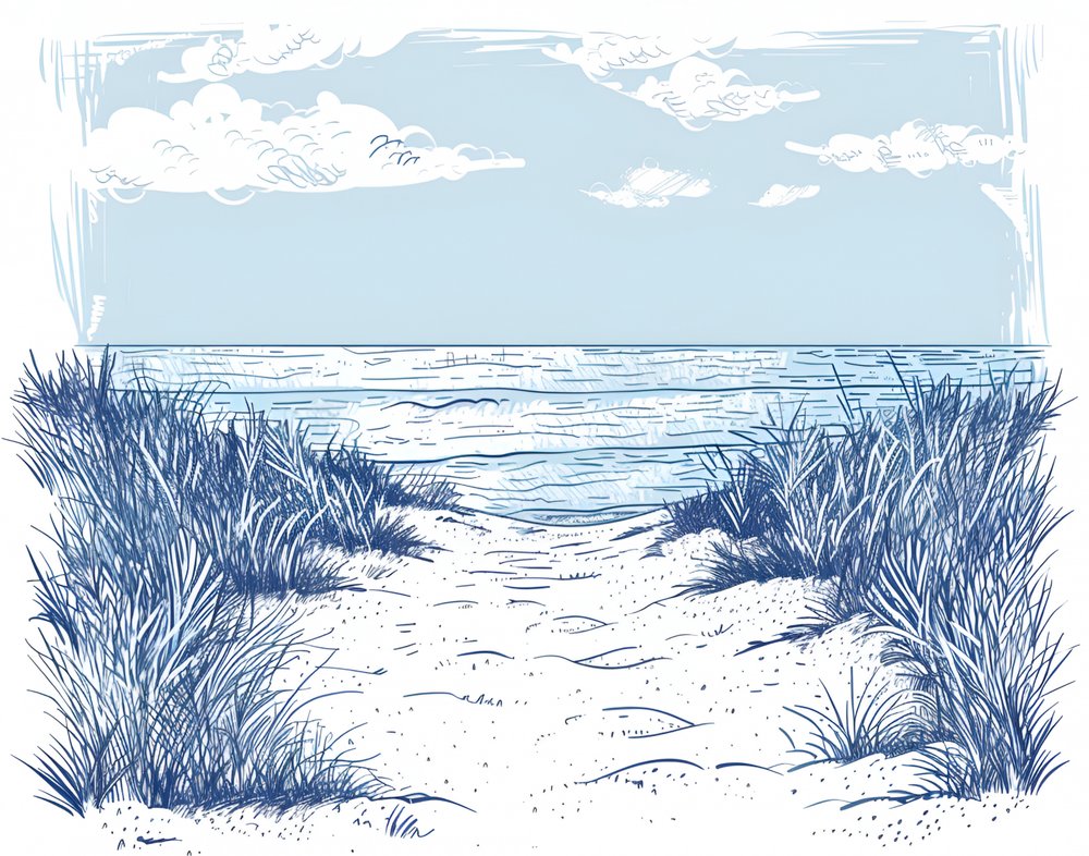 Sandy Beach Path by Jolly and Dash