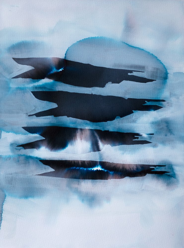 Ethereal Blue Ink Flow by Joshua Hoskins