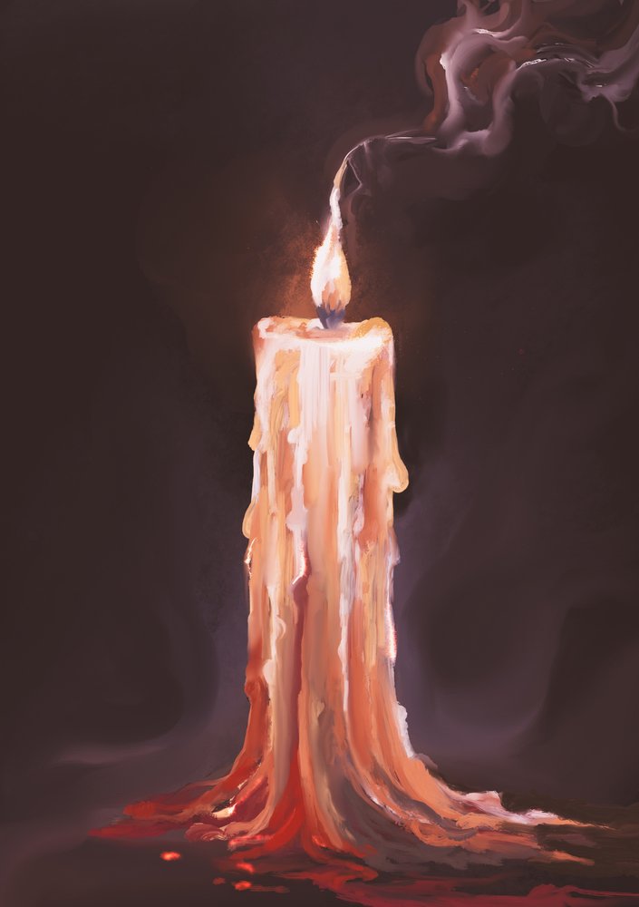 Melting Candle Flame by Josie George