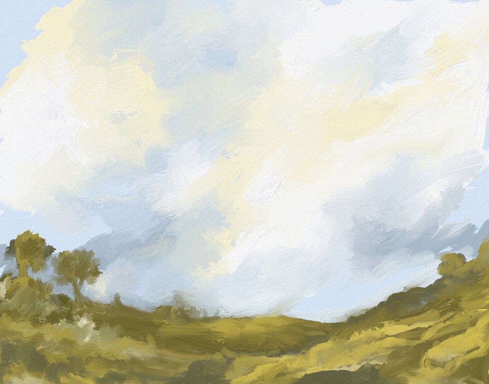 Rolling Fields Cloudscape by Josie George