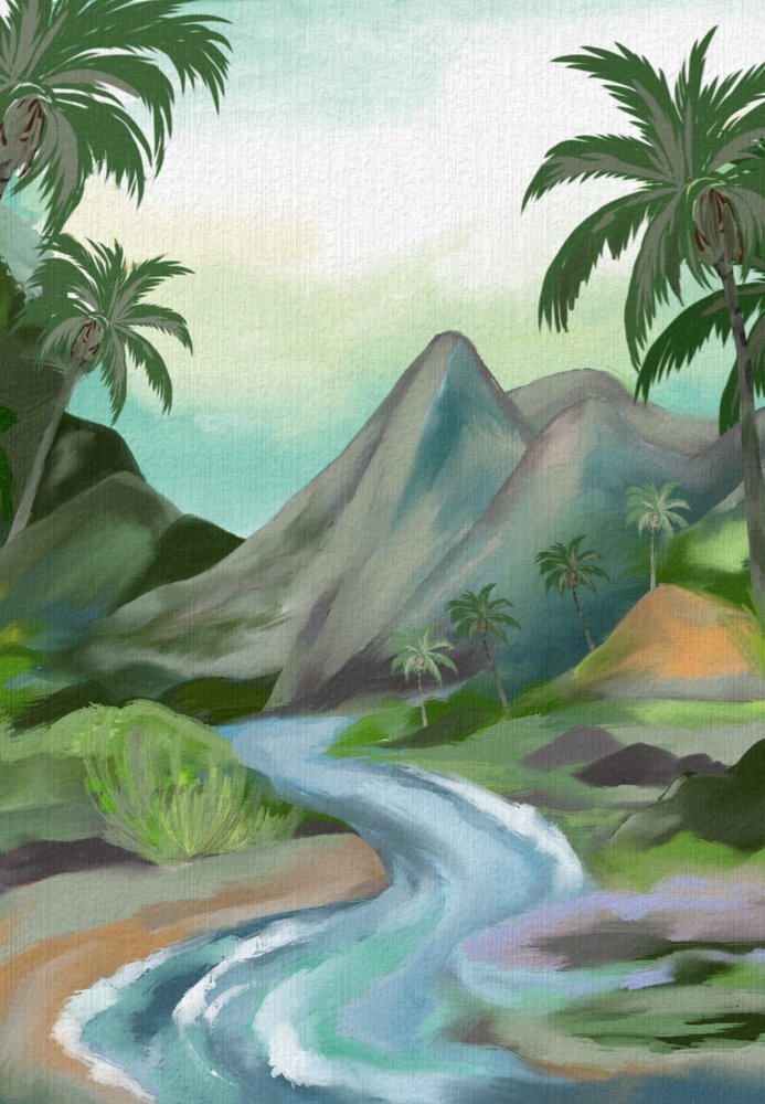 Tropical Mountain River by Josie George