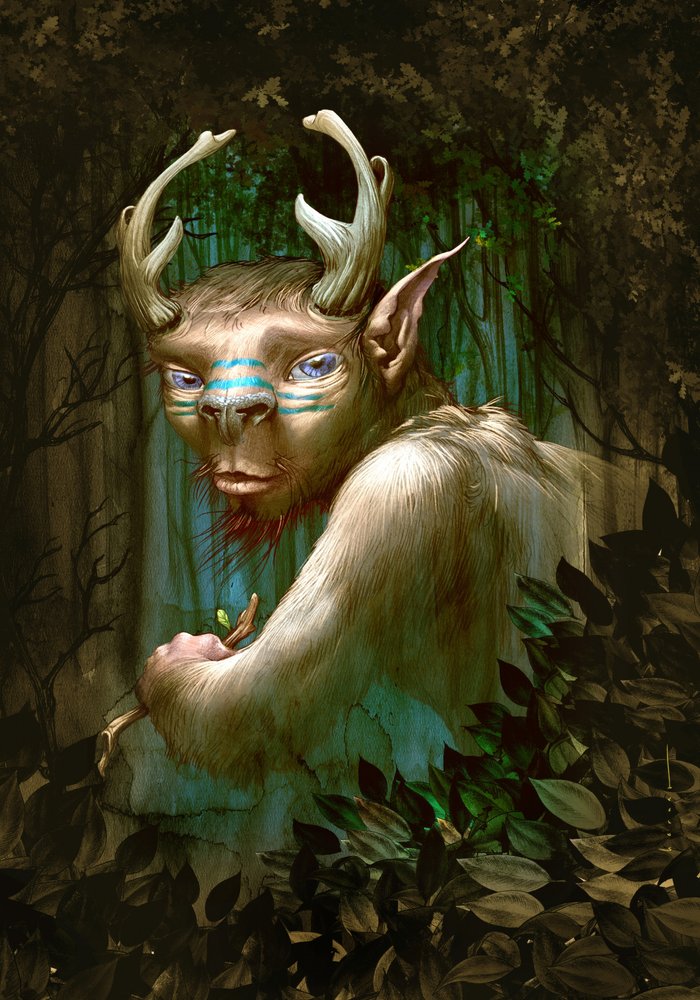 Faun in Enchanted Woods by Juan Hernaz
